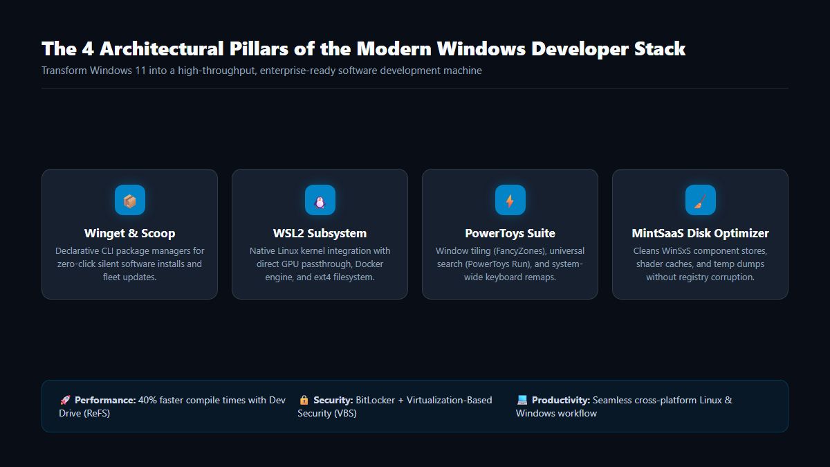 The 4 Architectural Pillars of the Modern Windows Developer Stack